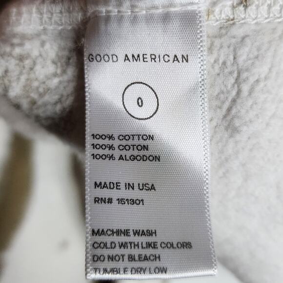 Good American Essentials Cropped Cool Sweatshirt Putty Tie Dye Crewneck Sweater - Picture 8 of 11